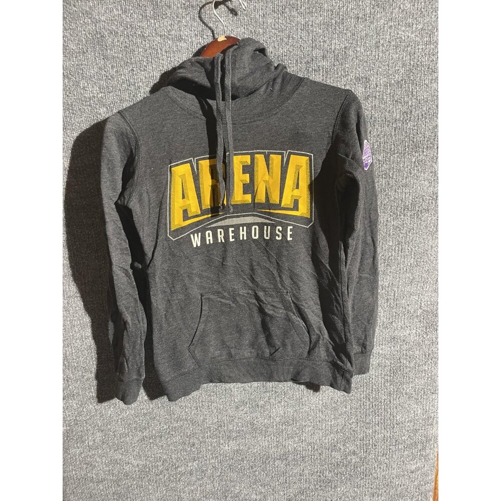 District Hoodie Sweatshirt Mens Medium Gray Arena Warehouse Graphic Fleece